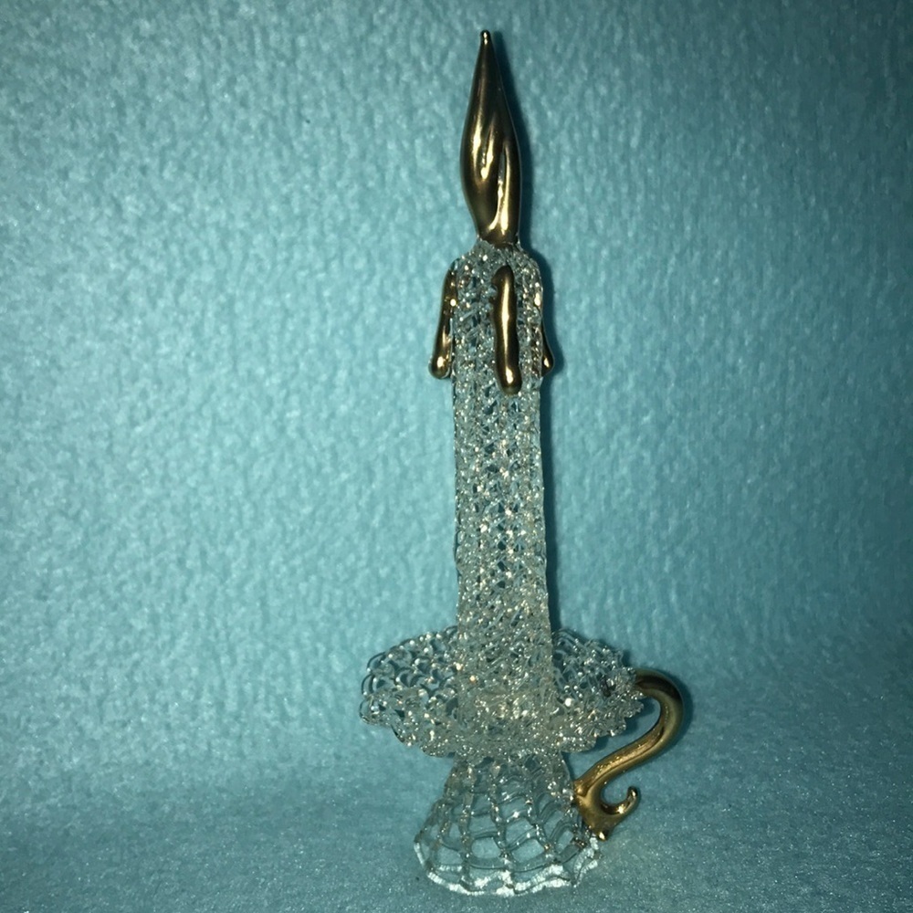𝅺VINTAGE Spun Glass Candle decoration New in box